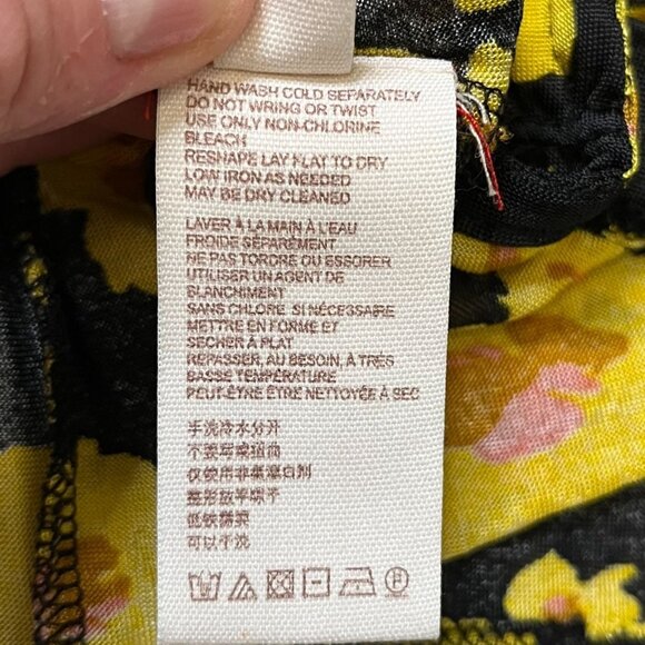 Free People Love Letter Floral Oversized Tunic Black Yellow Combo Size Small - Picture 12 of 12